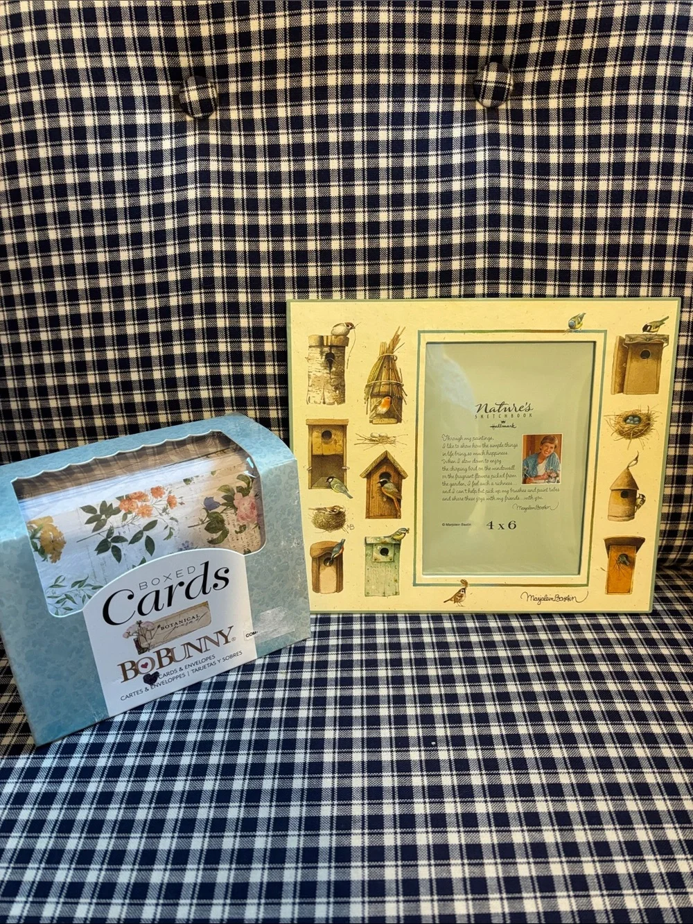 Hallmark Cream Picture Frame with Birdhouses and set of 30 botanical cards